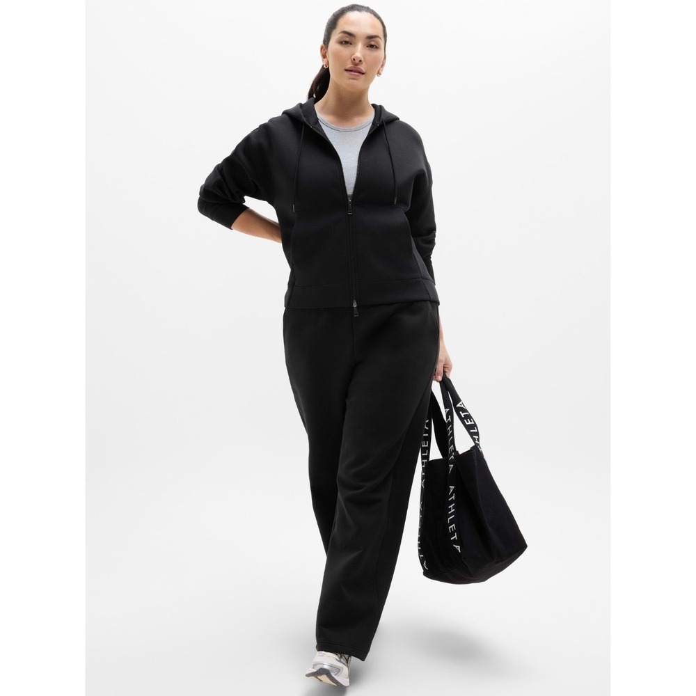Athleta Form Knit Full Zip Hooded Sweater Jacket Black Size Medium NEW w/ Tags